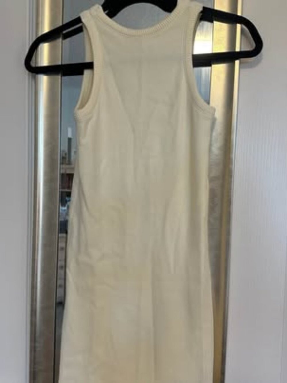 Cream Ribbed Tank Mini Dress